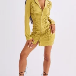 Robe Moulante Froncée Kaki à Agrafes Et Détail Revers -Jupe Lumine Soldes Boutique 3d2af2c3fb22f360ca1dad4ffacf7c2d52eb76fc cmy4455 4