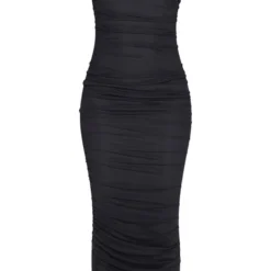 Robe Longue Noire Froncée En Mesh à Bretelles -Jupe Lumine Soldes Boutique 3dba7fec0decbba84b2b13fc787e907f6708fbcd clx3333 5