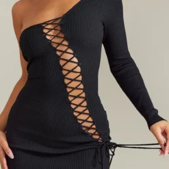 Robe En Maille Tricot Noire à Devant Et Derrière Lacés -Jupe Lumine Soldes Boutique 3dc1f66dd4ba8cc5a878762bc2058bb3b437d138 cna1228 4