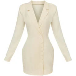 Robe Blazer Tissée Crème à Boutons -Jupe Lumine Soldes Boutique 3e725cf94aef780f11d545cb1a20d1098c8b713c cnc2991 5