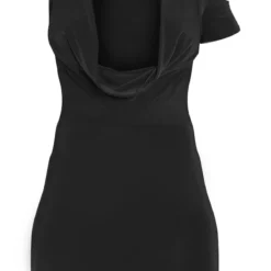 Robe Asymétrique Très Moulante Noire à Col Bénitier -Jupe Lumine Soldes Boutique 3fe11fa87f8dcf1da3f27a976bc07e19591fb46c cnd7693 5
