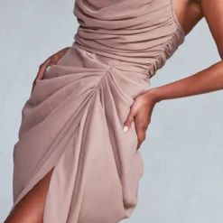 Robe Mi-longue Bustier En Mousseline De Soie Drapée Taupe à Corset 8 Robe Mi-longue Bustier En Mousseline De Soie Drapée Taupe à Corset -Jupe Lumine Soldes Boutique 40ec88e70e28331bf258b059268d026bc1f73efb cnb7980 4