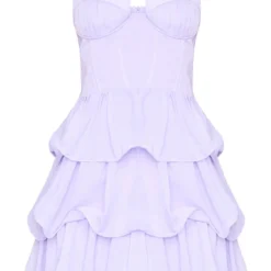 Robe Moulante Volantée Lilas En Mousseline De Soie à Bonnets Plissés -Jupe Lumine Soldes Boutique 421bdc92e865e9cad7a84160717d6cf928ec1190 cne2973 5