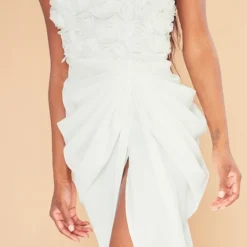 Robe Mi-longue Drapée Blanche à Détail Roses 8 Robe Mi-longue Drapée Blanche à Détail Roses -Jupe Lumine Soldes Boutique 422975e8418911350bbfab0b6f02d557be74cf1e cnd2021 4