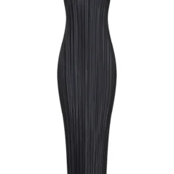 Robe Longue Noire Plissée à Col Montant Et Dos échancré -Jupe Lumine Soldes Boutique 42df49ff8e53b7870027cdaf18e31ca18693bd93 cnd2061 5