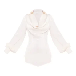 Robe-chemise Satinée Texturée Crème à Col Bénitier Détaillé 9 Robe-chemise Satinée Texturée Crème à Col Bénitier Détaillé -Jupe Lumine Soldes Boutique 432e4a0aa3ebb6b0a1af4b3e04832d3a80d9473e cne1438 5