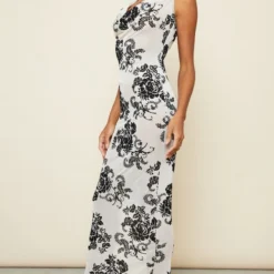 Robe Longue Transparente Nude à Fleurs Floquées Et Noeud -Jupe Lumine Soldes Boutique 438c931066f7ef4d07f6125d3eebdbdfddf7433b cnd0600 3