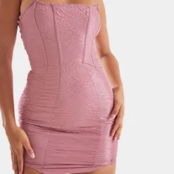 Robe Moulante Bustier En Jacquard Mauve à Col Pointu -Jupe Lumine Soldes Boutique 44bfcedabbcf90fddb4cee5597c76c6dccf112bb cna9117 4