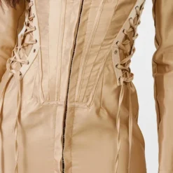 Robe Blazer Satinée Café Au Lait Clair à Corset Et Lacets Latéraux -Jupe Lumine Soldes Boutique 45162f0c2ad143c59fe3d1758f78968d7cef446f cnc6151 4