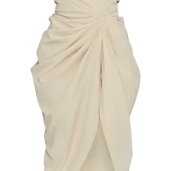 Robe Bustier Mi-longue En Maille Gris Pierre à Barre En V Et Fronces -Jupe Lumine Soldes Boutique 45259b3d122f796de42e26f412100645ae4a23b1 cmu4046 6