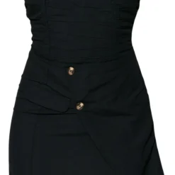 Robe Bustier Moulante Effet Lin Noire Froncée Style Portefeuille -Jupe Lumine Soldes Boutique 454fa7d43cef9cc689fbf94060b63c83a74aad82 cnd8906 5