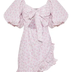 Robe Moulante Rose Fleurie Nouée Devant à Manches Bouffantes -Jupe Lumine Soldes Boutique 45577b1c4a28b0bdacf9bb0aa5f8f49be6b7a8a1 cnd7538 5