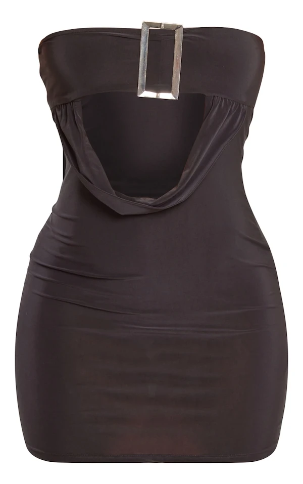 Robe Bustier Très Moulante Noire à Col Bénitier Et Boucle 5 Robe Bustier Très Moulante Noire à Col Bénitier Et Boucle – Image 5