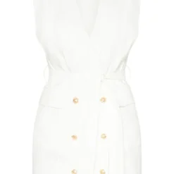 Robe Blanche Style Blazer Sans Manches à Boutons Dorés 7 Robe Blanche Style Blazer Sans Manches à Boutons Dorés -Jupe Lumine Soldes Boutique 46642963461c3aff3e15ee91ec0c21f60db40967 clx6264 3