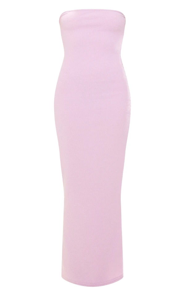 Logic Robe Bustier Longue Lilas En Maille Côtelée Texturée 5 Logic Robe Bustier Longue Lilas En Maille Côtelée Texturée – Image 5