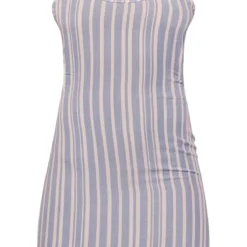 Robe T-shirt Droite En Effet Lin Bleu Découpé à Rayures Et Liens Noués Au Dos -Jupe Lumine Soldes Boutique 481647f82ed602a4ab6897801a9099894ff74078 cne6484 5