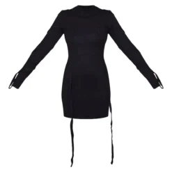 Robe Moulante Portefeuille En Maille Tricot Noire Nouée -Jupe Lumine Soldes Boutique 48e89be4138b116f642793e80519064240670330 CNC7279 5