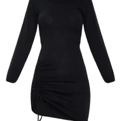 Robe Asymétrique Froncée En Maille Noire à Manches Longues -Jupe Lumine Soldes Boutique 4a8c05a5e114c4e9a705024230aaca77b8f4424a CMF6424 4