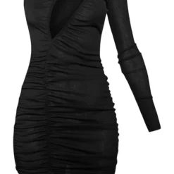 Robe Moulante Asymétrique Texturée Froncée Noire à Découpes -Jupe Lumine Soldes Boutique 4aaa0160f71f38da490602ad627efb642f5318df cnb9234 5
