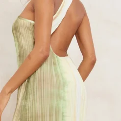 Robe Asymétrique Longue Plissée Verte Imprimé Aquarelle à Dos échancré -Jupe Lumine Soldes Boutique 4b03e5f89dedc1ccede7e5577888b16494ccb995 cne2948 4