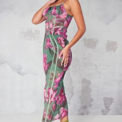 Robe Mi-longue Verte Fleurie En Mesh à Liserés 7 Robe Mi-longue Verte Fleurie En Mesh à Liserés -Jupe Lumine Soldes Boutique 4baf67b82d5903d104129761b6ebaecca7164efe cna9119 3
