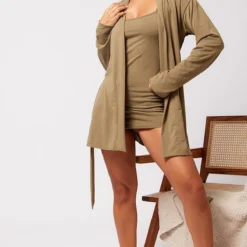 Robe De Chambre Courte En Jersey Brossé Kaki 7 Robe De Chambre Courte En Jersey Brossé Kaki -Jupe Lumine Soldes Boutique 4c3818a7de87d3bc3760c0ee5acb3d810946463a cne3033 3