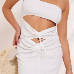 Robe Longue Bustier Texturée Froncée Blanche à Découpes -Jupe Lumine Soldes Boutique 4ebdc21234a4bf9cebb3719aa252ac9486f44e4a cne8566 4