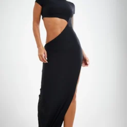 Robe Longue Moulante Noire Découpée à Manches Courtes -Jupe Lumine Soldes Boutique 4fa0f12e5a23244a452f69aef6ce4ffaec7132bd cnd7374 3