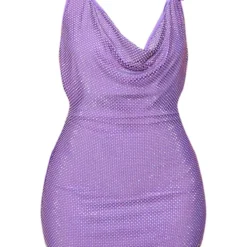 Robe Moulante En Mesh Violet Strassé à Col Bénitier Et Détail Boucles -Jupe Lumine Soldes Boutique 50865da280c45da5451e0803eb5cf35e14fd956a CND8678 5