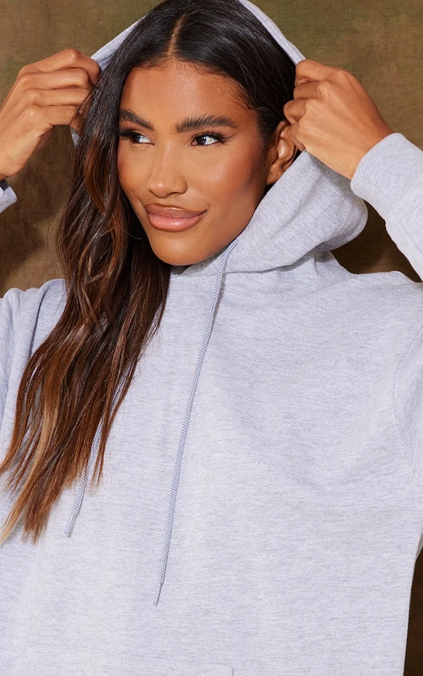 Robe Pull En Sweat à Capuche Gris Chiné à Poches 4 Robe Pull En Sweat à Capuche Gris Chiné à Poches – Image 4