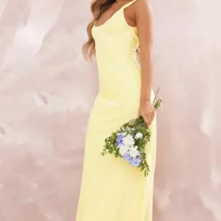 Robe Longue Satinée Jaune Citron à Dos Nu Arrondi -Jupe Lumine Soldes Boutique 5109b8e55140642204b7e012784ad6410e954390 cnd9174 3