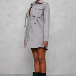 Robe Chemise Cargo Gris Anthracite à Poches Et Ceinture -Jupe Lumine Soldes Boutique 52ebc9f41b43b4e75f5c2926a95b503b60e3be3e cnb9653 3