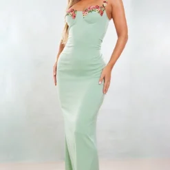 Robe Longue Satinée Vert Sauge à Fleurs Armatures Et Bretelles 7 Robe Longue Satinée Vert Sauge à Fleurs Armatures Et Bretelles -Jupe Lumine Soldes Boutique 532a7f807faf2a25adfb6a09b958496cd2ff0312 cne2937 3