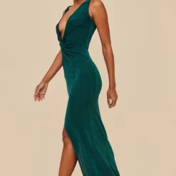 Robe Longue Moulante En Acétate Vert émeraude à Détail Torsadé -Jupe Lumine Soldes Boutique 5490e23eb394ad94b6c348aa492a1b11ee4ecd5d cnc3067 3