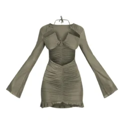 Robe Moulante Vert Olive En Mesh Découpé Froncé à Ourlet Volanté -Jupe Lumine Soldes Boutique 54c48e7c9ef96c25a2a97d96ba19e5f5225be99e cna4899 5