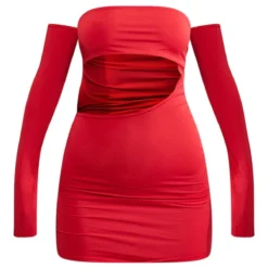 Robe Très Moulante Rouge à Col Bardot Et Découpes -Jupe Lumine Soldes Boutique 54ed6a79cf26b265da41aad61443d320f8154cbd cnb2732 5
