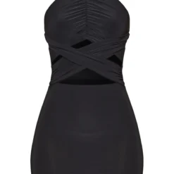 Robe Très Moulante Froncée Noire à Dos Nu Et Lanières Croisées à La Taille -Jupe Lumine Soldes Boutique 54f2821fd644b90c7cba23b670a205c89d916708 cnd5833 5