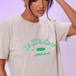Robe T-shirt Sable à Slogan Barcelona 7 Robe T-shirt Sable à Slogan Barcelona -Jupe Lumine Soldes Boutique 5507b2ff88a4039f7e58a83b6279fa7f7cc3bf4f cnd8844 4