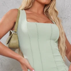 Robe Moulante Vert Sauge à Col Carré Détail Coutures 8 Robe Moulante Vert Sauge à Col Carré Détail Coutures -Jupe Lumine Soldes Boutique 56d59ea2443c41de573a09cb1dc462e5506411d1 cnd5448 4