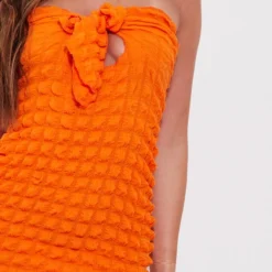 Robe Bustier Moulante Orange Texturée Nouée Sur Le Devant -Jupe Lumine Soldes Boutique 56e9096c12eaf31e9d8c827c86c45da55b5b5460 cmz4639 5