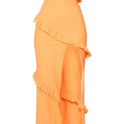 Robe Longue Bustier Orange à Fente Et Volants -Jupe Lumine Soldes Boutique 56f8e35f4a9f826a23db84a57fc72b3cdedf9272 cne8947 5