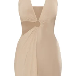 Robe Très Moulante Drapée Nude à Dos Nu Et Empiècement -Jupe Lumine Soldes Boutique 589e9926c2b6d32a637a0d9c22eb428c09f3560c cnd0405 5