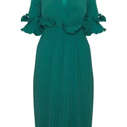 Robe Mi-longue Vert émeraude Plissée à Volants 7 Robe Mi-longue Vert émeraude Plissée à Volants -Jupe Lumine Soldes Boutique 594ef733ecb1425d67f887544a009bde093000b9 cly5090 3