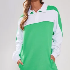 Robe Sweat Vert Vif à Col Polo Et Rayure -Jupe Lumine Soldes Boutique 5b483b1ae0e47c9ecafaf9982fe8c11404453ff5 cnb1049 1