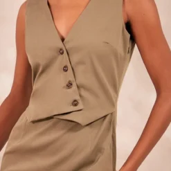 Robe Blazer Sans Manches Kaki à Boutons Superposés 8 Robe Blazer Sans Manches Kaki à Boutons Superposés -Jupe Lumine Soldes Boutique 5c4b801d8eedbb069a043181a77ef637b42ba1db cnd1202 4