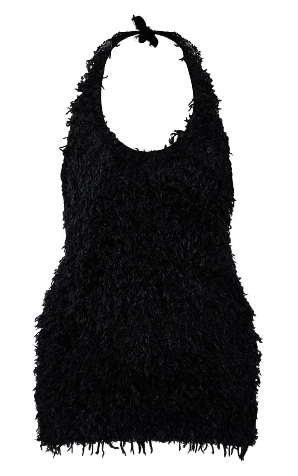 Robe Moulante Dos Nu Texturée Noire 5 Robe Moulante Dos Nu Texturée Noire – Image 5