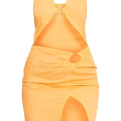 Robe Moulante Effet Lin Orange Découpée à Dos Nu Et Empiècement -Jupe Lumine Soldes Boutique 5d0828512a37879aef57ea6f4418e3a5f21188e6 cnd5906 5