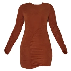 Robe Chemise Froncée En Diagonale Chocolat à Col Ras -Jupe Lumine Soldes Boutique 5dace3d41a55abbf27870dba0cc488bf64e0e93e cmv9153 6