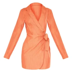 Robe Blazer Portefeuille Texturée Rouille Effet Lin Nouée à La Taille -Jupe Lumine Soldes Boutique 5e5907f39d35fef411008eb50b60212d2f481224 cne1362 5