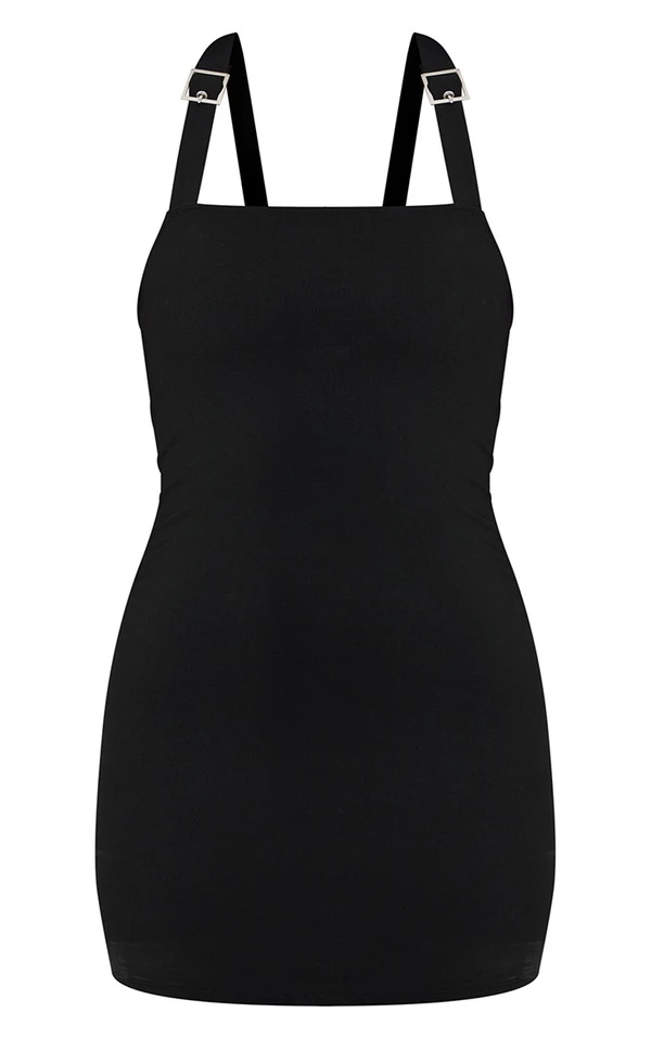 Robe Moulante Noire Tissée Stretch à Détail Boucles Et Dos Nu 5 Robe Moulante Noire Tissée Stretch à Détail Boucles Et Dos Nu – Image 5